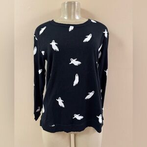 NWT Jane + Delancey Black Sweater with Ghost Design Size Small